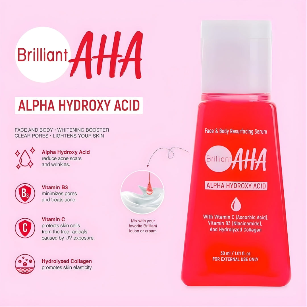 Brilliant AHA Face & Body Resurfacing Serum - 30ml