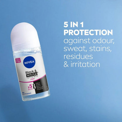 Nivea Black & White Invisible Original Roll-On Deodorant 50ml