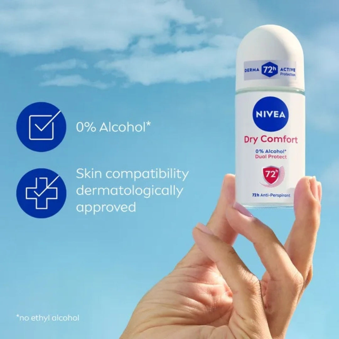 Nivea Dry Comfort Dual Protect 72H Roll-On Deodorant 50ml