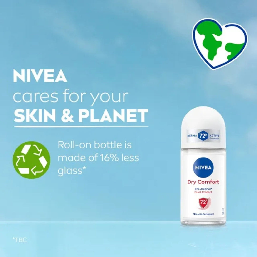 Nivea Dry Comfort Dual Protect 72H Roll-On Deodorant 50ml