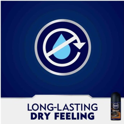 Nivea Men Deep Black Carbon Espresso Roll-On Deodorant (50ml)