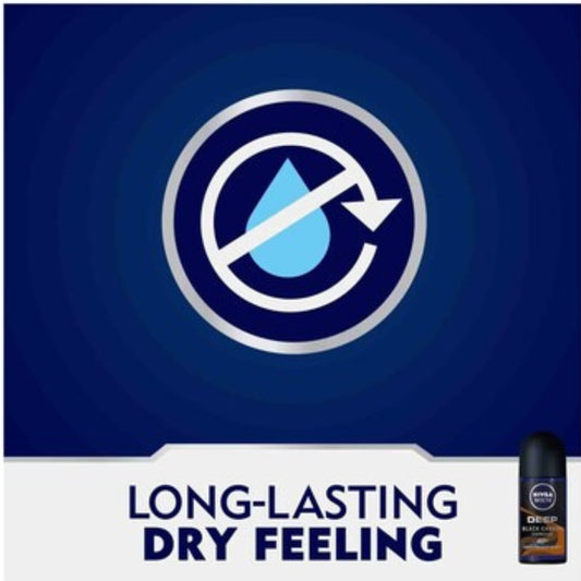 Nivea Men Deep Black Carbon Espresso Roll-On Deodorant (50ml)