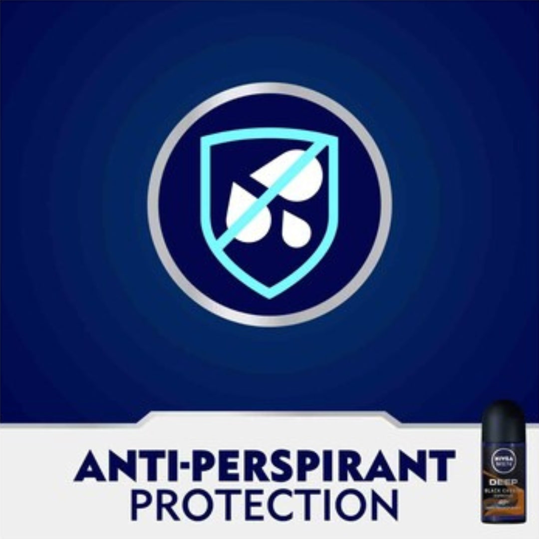 Nivea Men Deep Black Carbon Espresso Roll-On Deodorant (50ml)
