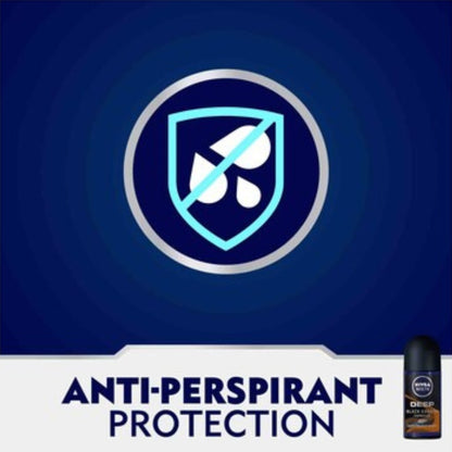 Nivea Men Deep Black Carbon Espresso Roll-On Deodorant (50ml)