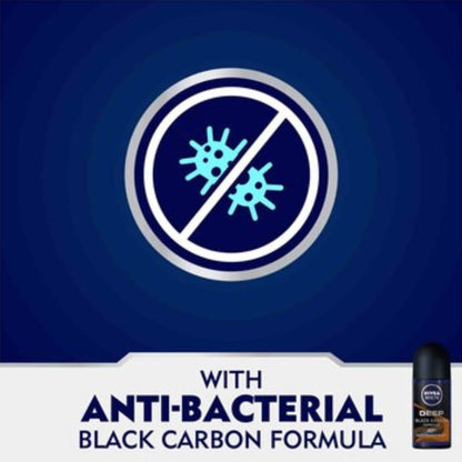 Nivea Men Deep Black Carbon Espresso Roll-On Deodorant (50ml)