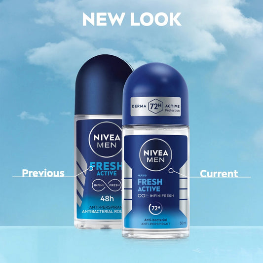 Nivea Men Fresh Active Antibacterial Deodorant Roll-On (50ml)
