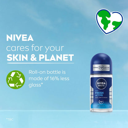 Nivea Men Fresh Active Antibacterial Deodorant Roll-On (50ml)