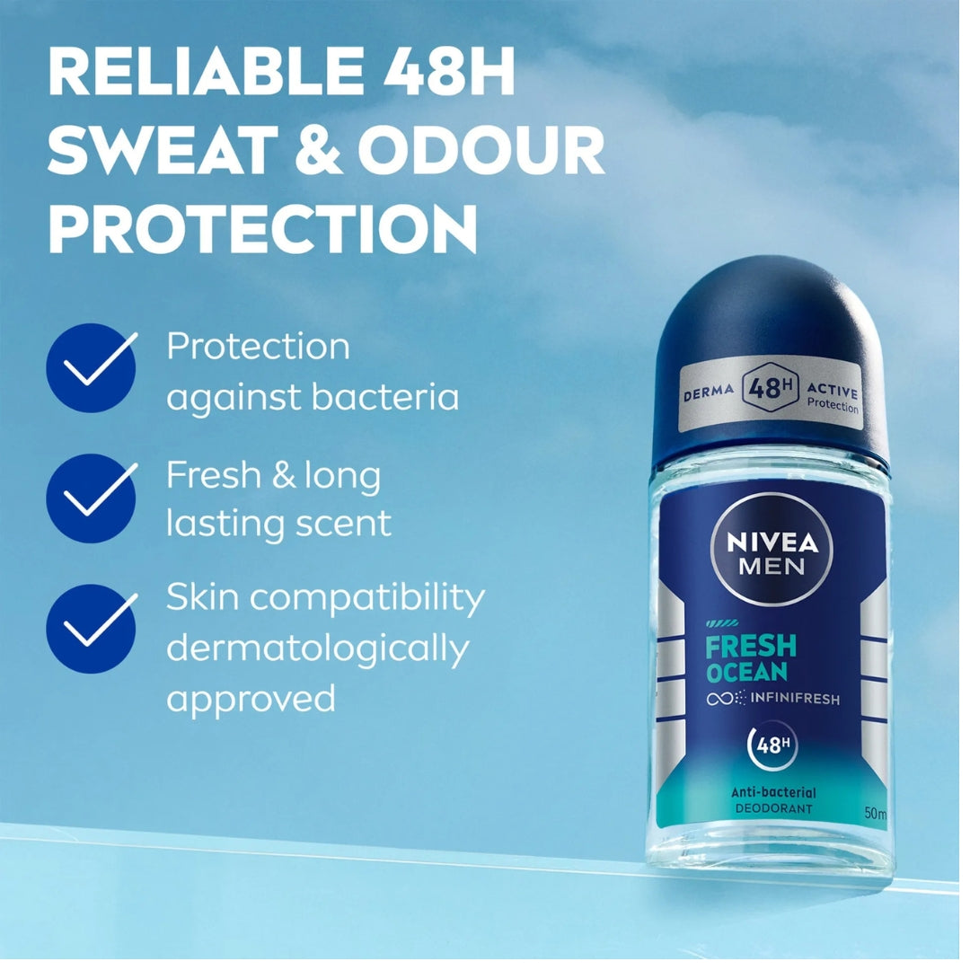 NIVEA MEN Fresh Ocean Roll-On Deodorant (50ml)