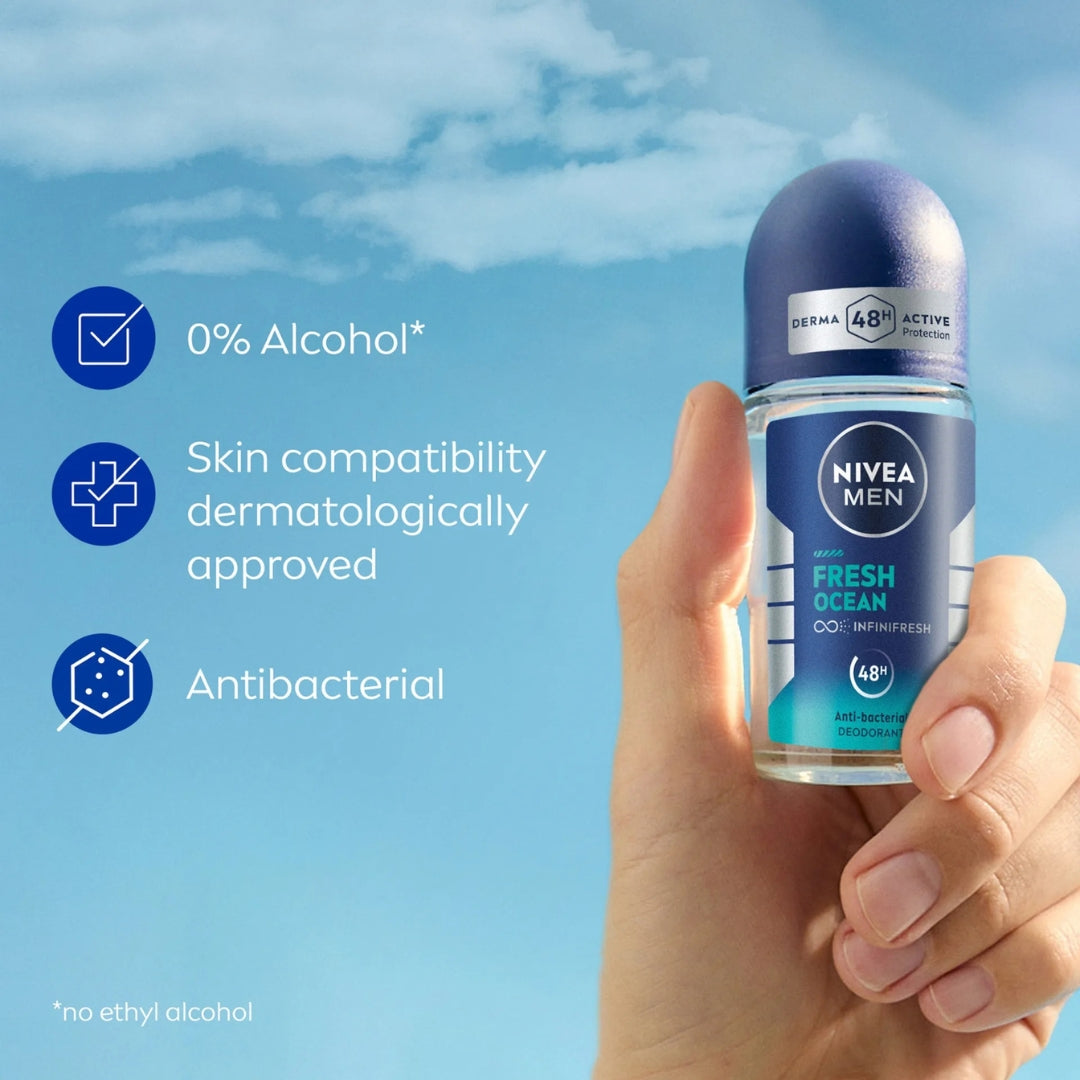 NIVEA MEN Fresh Ocean Roll-On Deodorant (50ml)