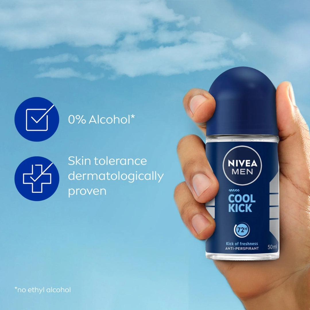 NIVEA MEN Cool Kick Roll-On Deodorant (50ml)
