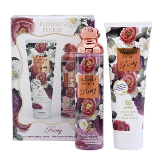 Emper Flower’s Secret Party Gift Set 250ml Body Mist & 250ml Lotion