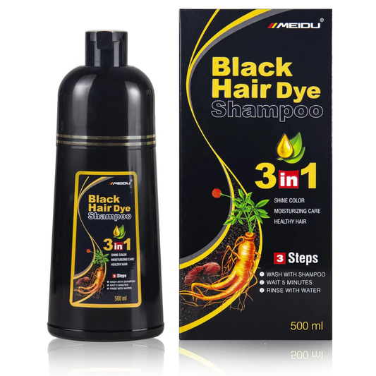 Meidu Hair Dye Shampoo 3 in 1 (Dark Black) (500ml)
