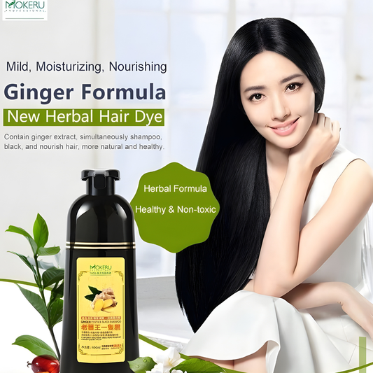 Mokeru Ginger Essence Black Hair Dye Shampoo (500ml)