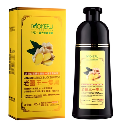 Mokeru Ginger Essence Black Hair Dye Shampoo (500ml)