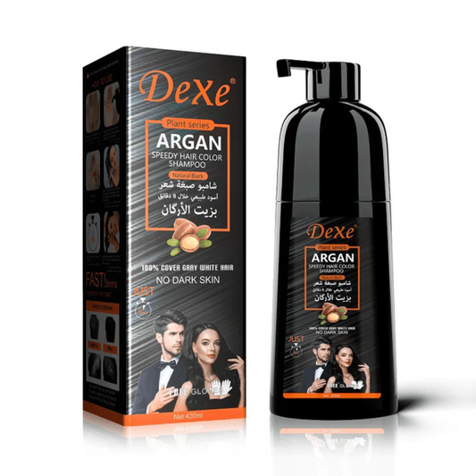 Dexe Argan Speedy Hair Color Shampoo – Natural Black (420ml)