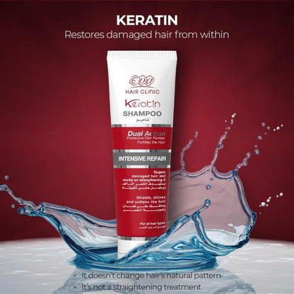 Eva Hair Clinic Keratin Shampoo Intensive Repair 230ml 1+1 Offer