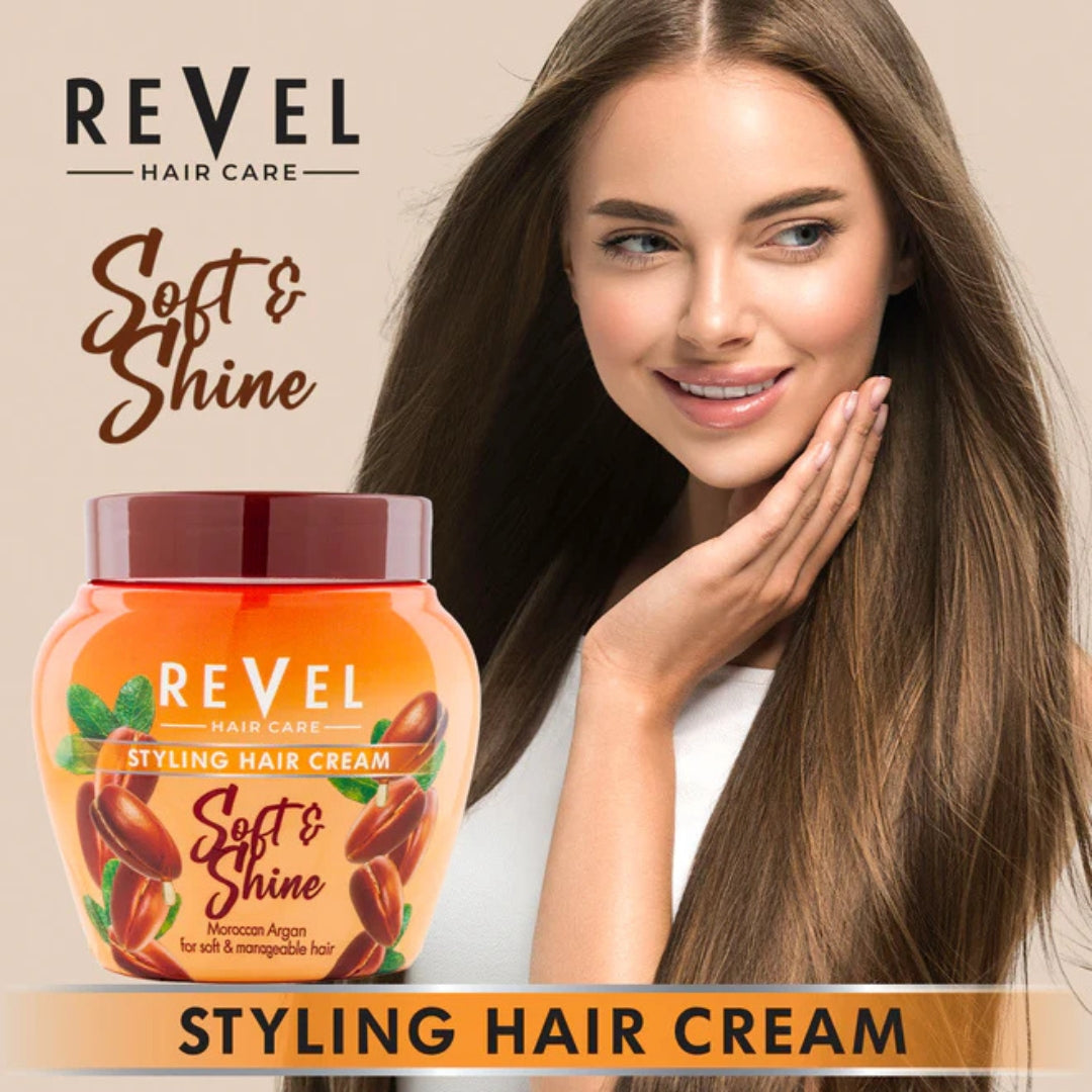REVEL Soft & Shine Styling Hair Cream with Moroccan Argan Oil (400ml)