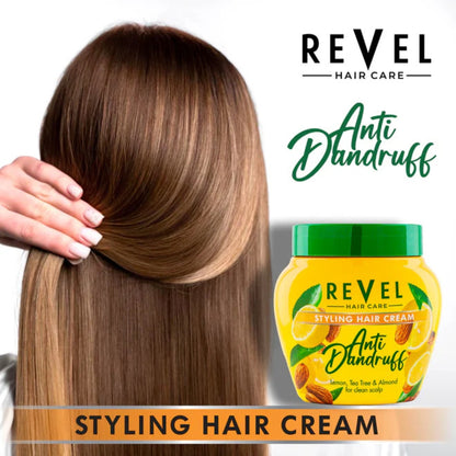 REVEL Anti-Dandruff Styling Hair Cream with Lemon, Tea Tree & Almond (400ml)