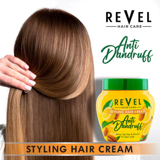REVEL Anti-Dandruff Styling Hair Cream with Lemon, Tea Tree & Almond (400ml)