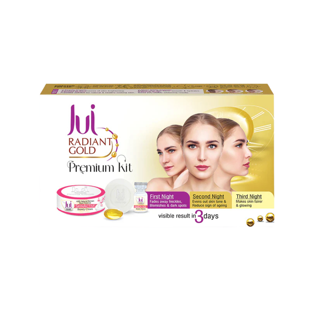 JUI Radiant Gold Premium Kit – Soap, Cream, Serum & Capsules